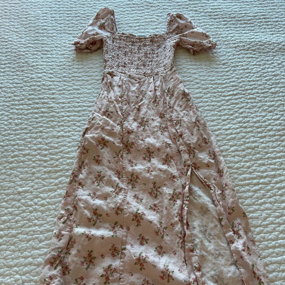& Other Stories- Light Pink Floral Linen Dress- Size 4 - Picture 1 of 3
